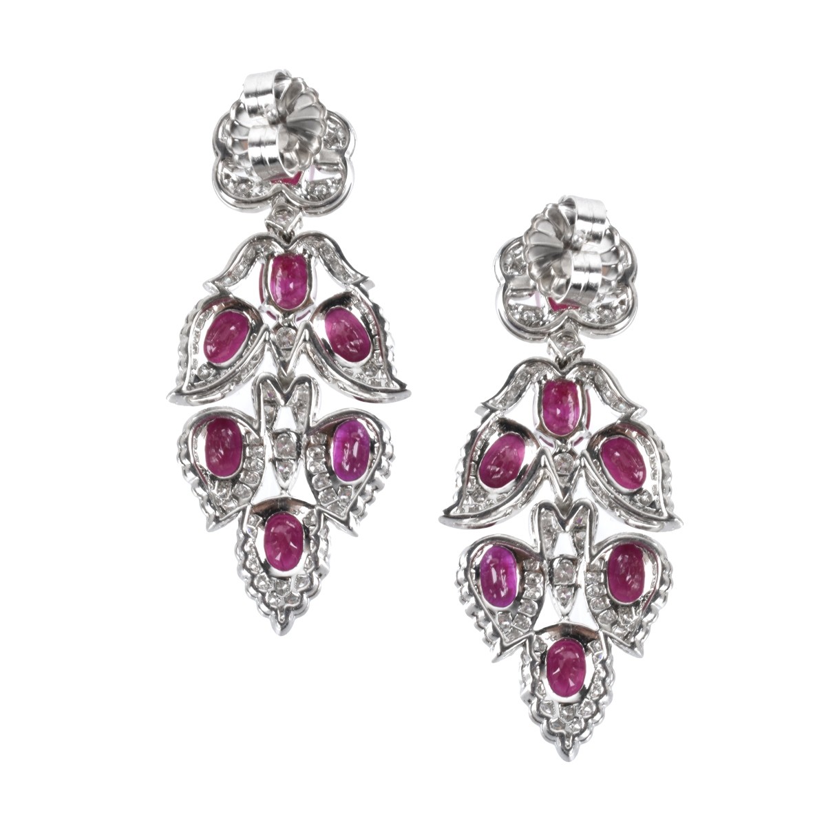 Ruby, Diamond and 18K Earrings