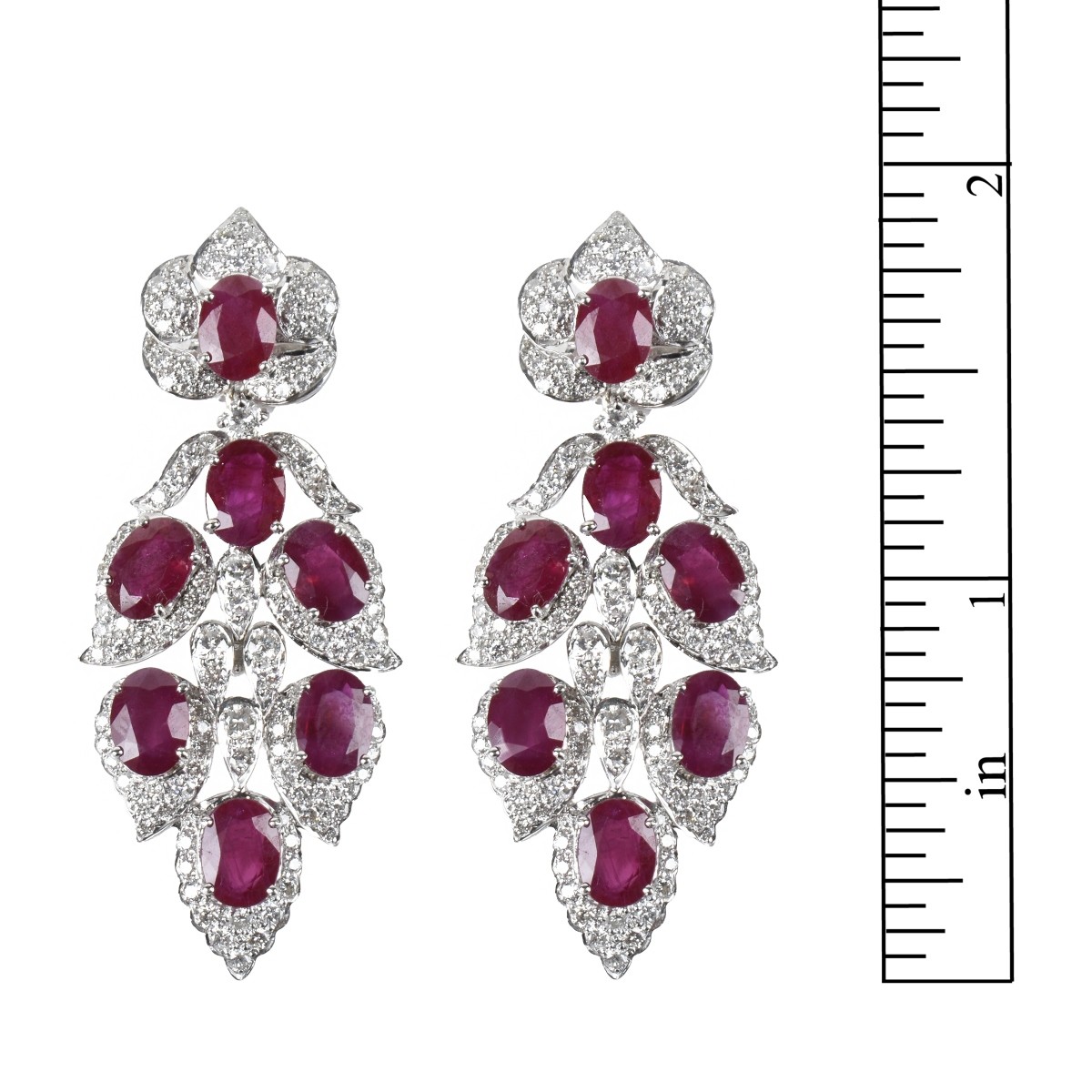 Ruby, Diamond and 18K Earrings