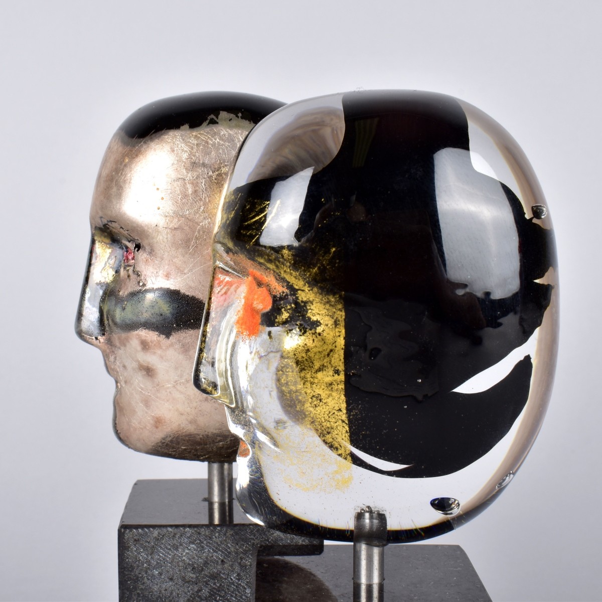 Pair of Kosta Boda Art Glass Heads