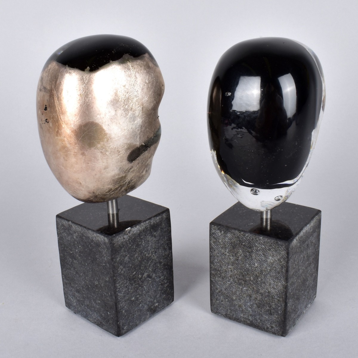 Pair of Kosta Boda Art Glass Heads