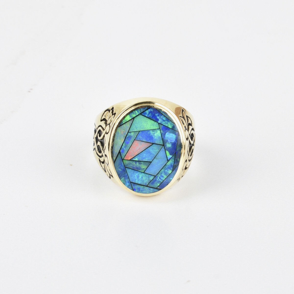 Black Opal and 14K Ring