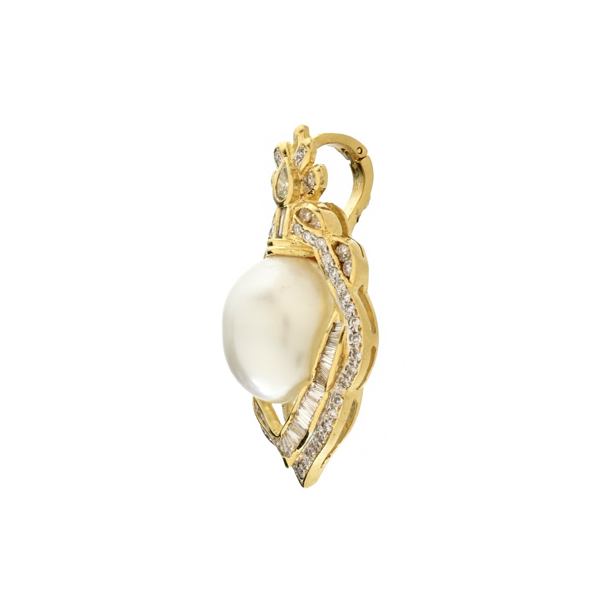 Pearl, Diamond and 18K Pendant