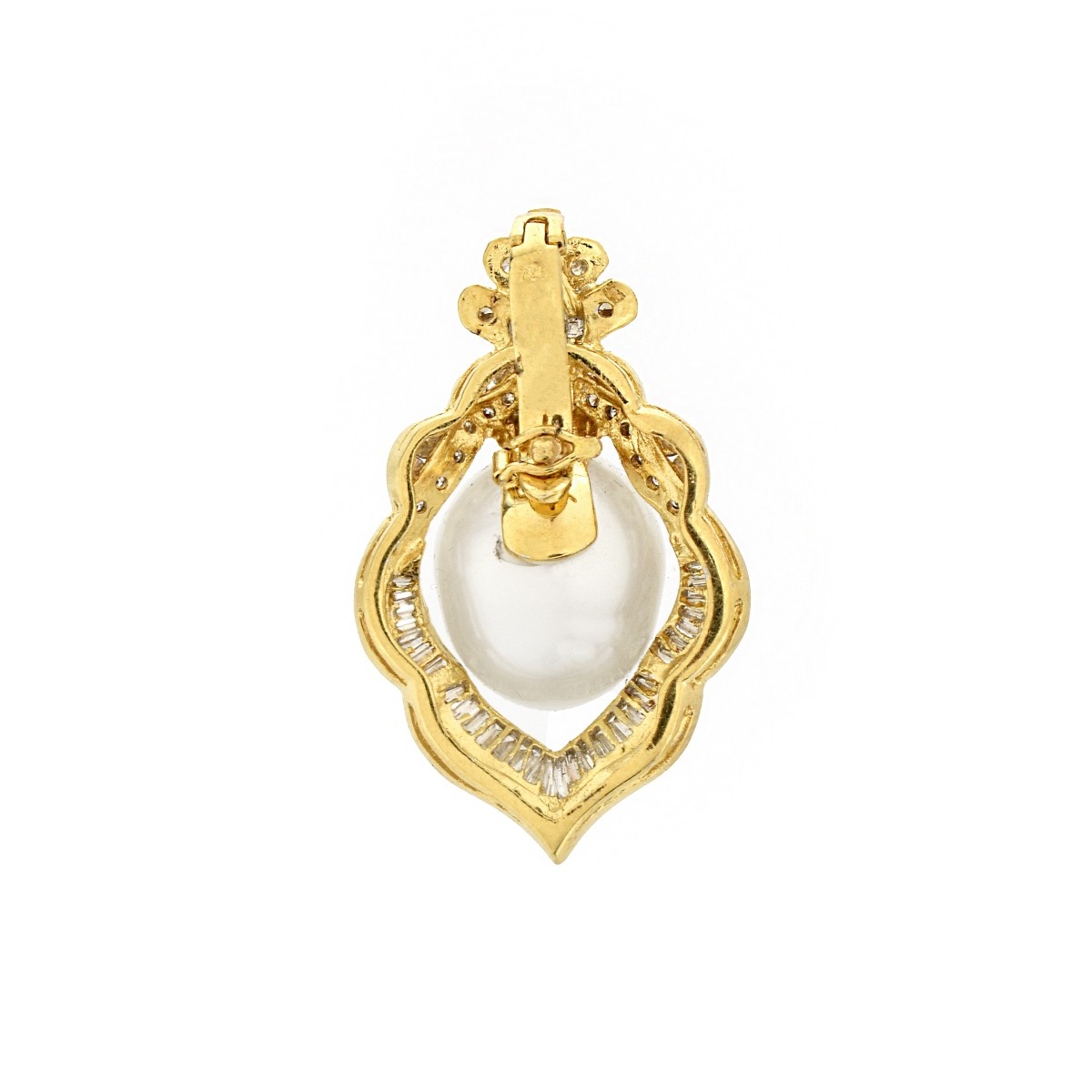 Pearl, Diamond and 18K Pendant