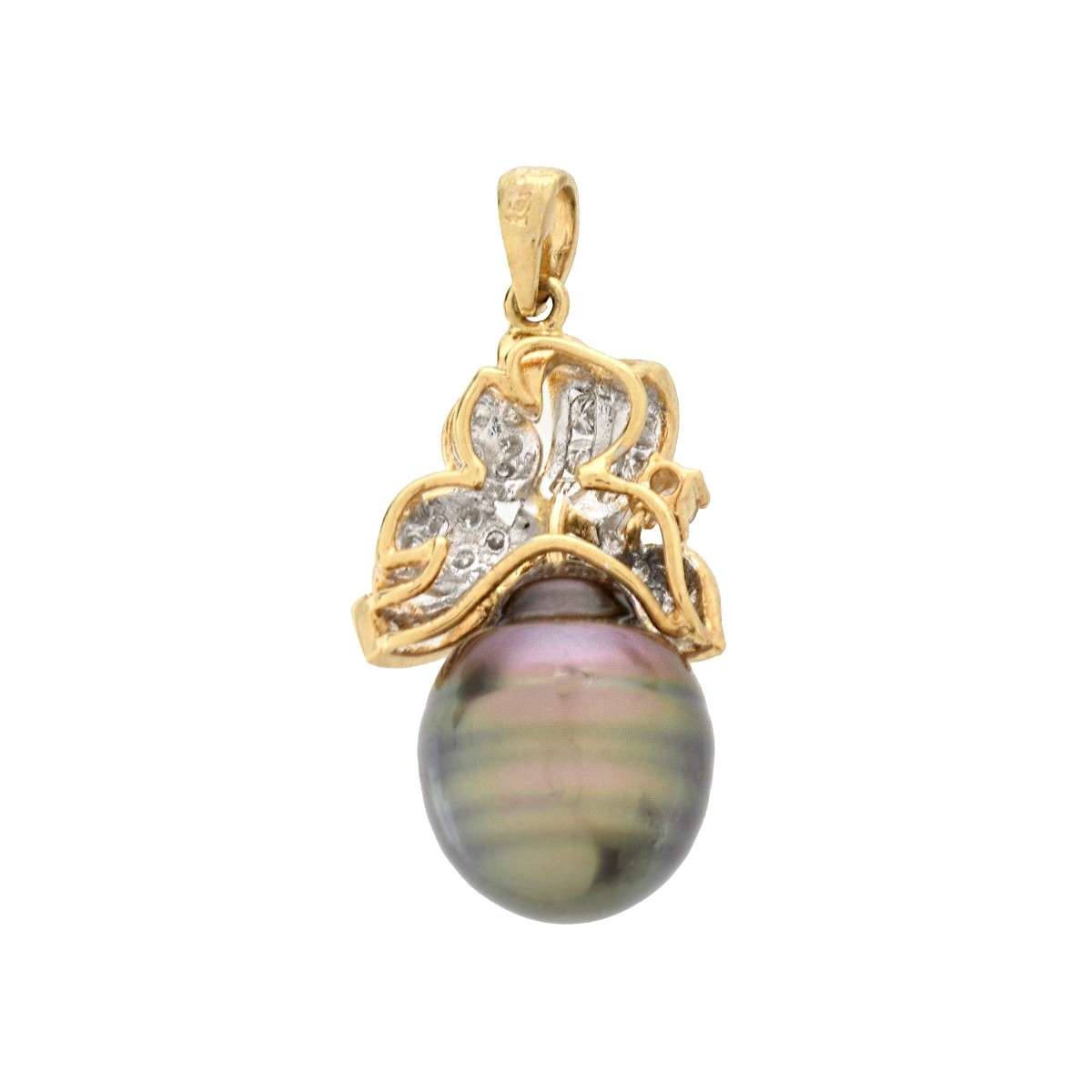 Pearl, Diamond and 18K Pendant