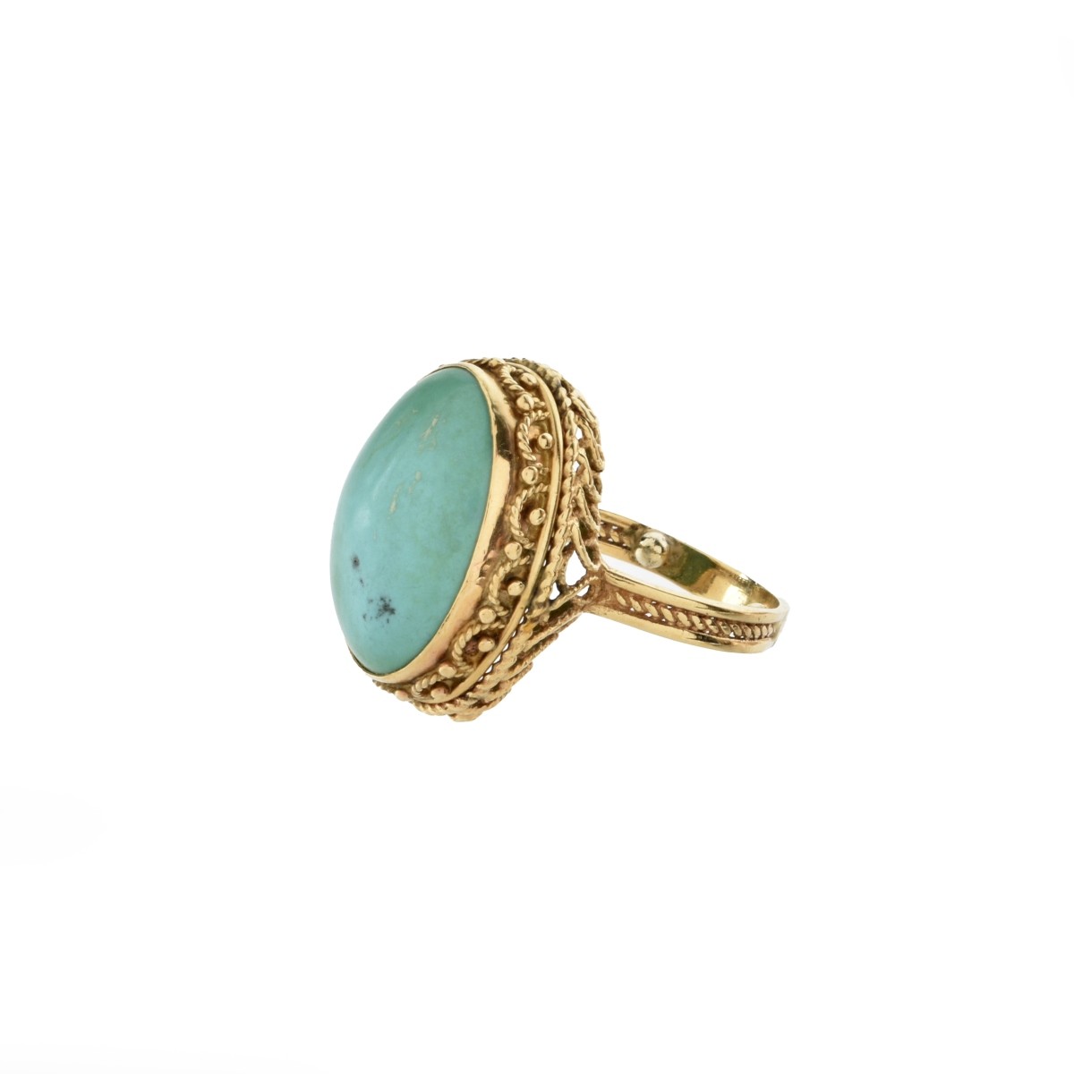 Turquoise and 14K Ring