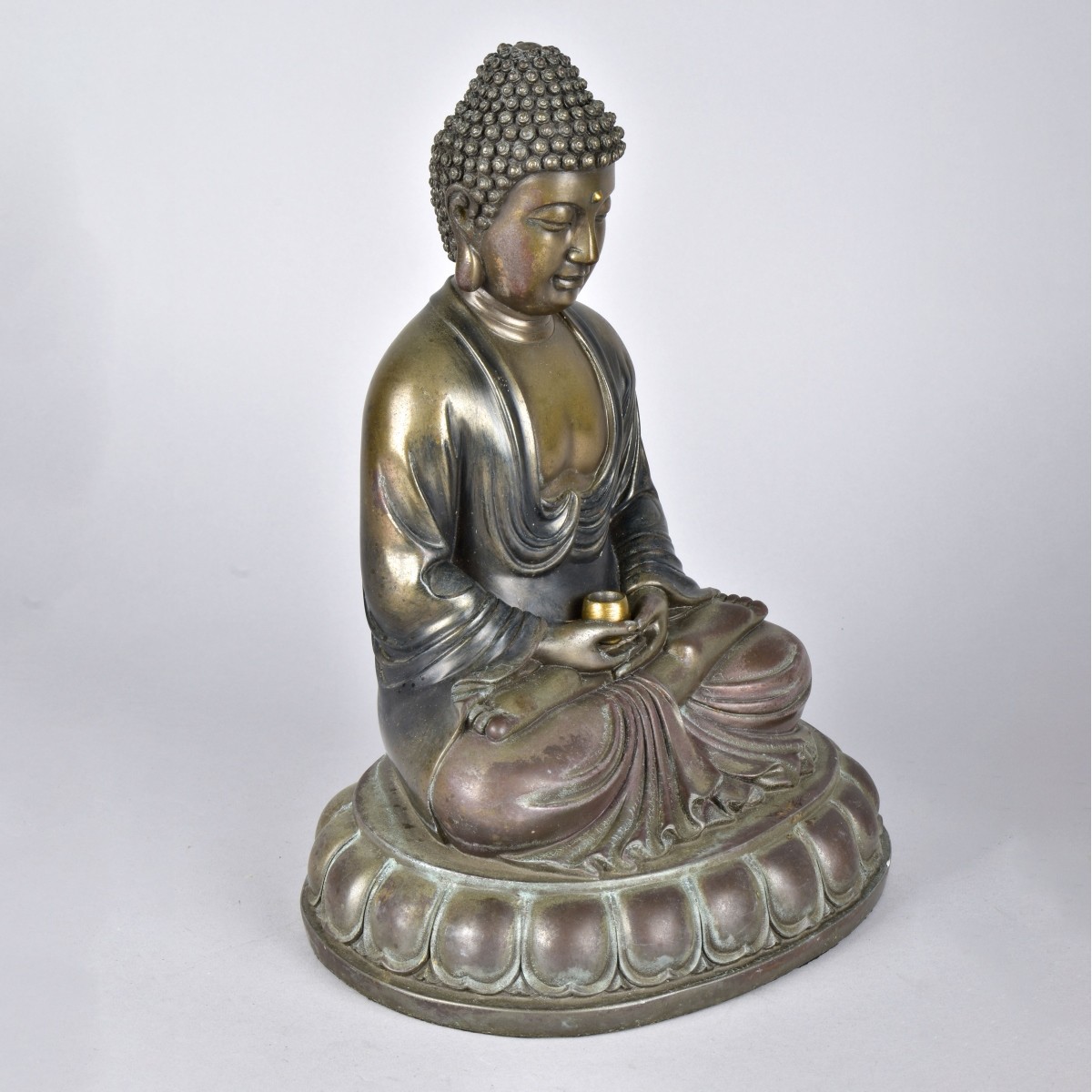 Vintage Chinese Bronze Style Seated Buddha