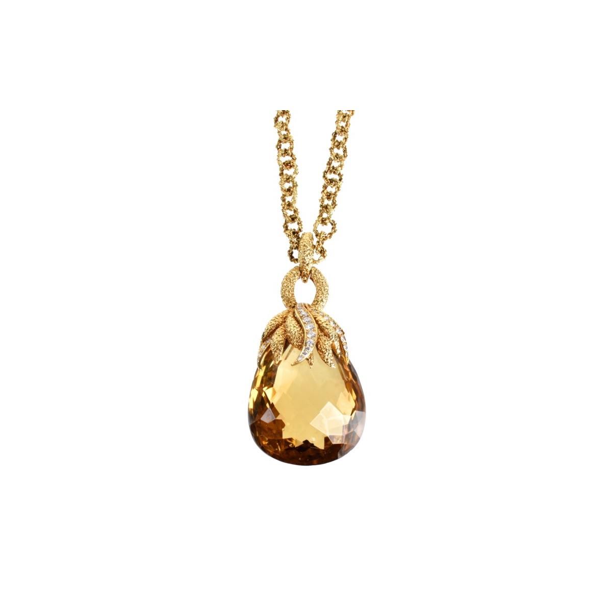 VCA Citrine, Diamond and 18K Necklace