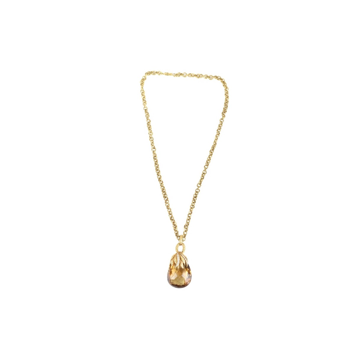 VCA Citrine, Diamond and 18K Necklace