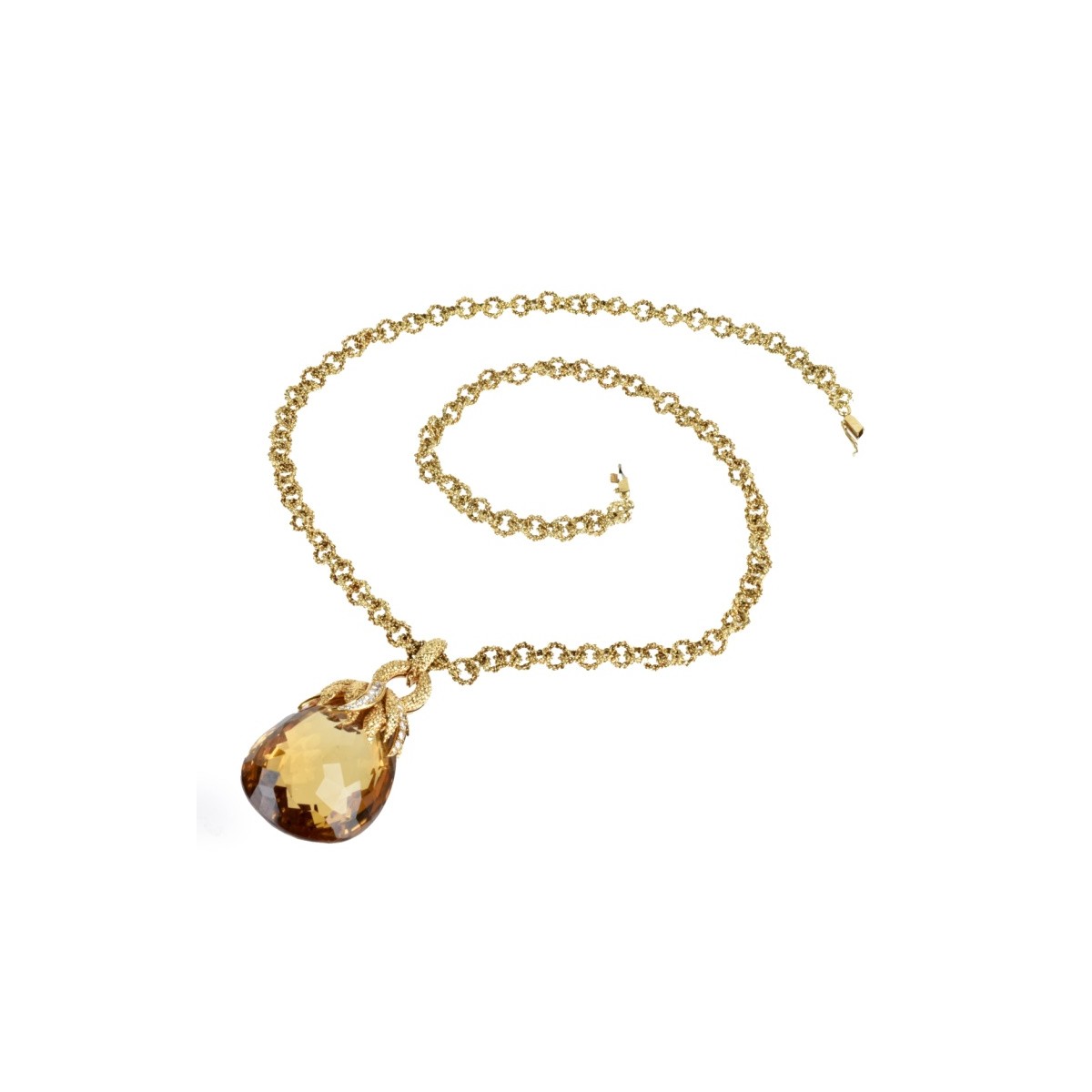 VCA Citrine, Diamond and 18K Necklace