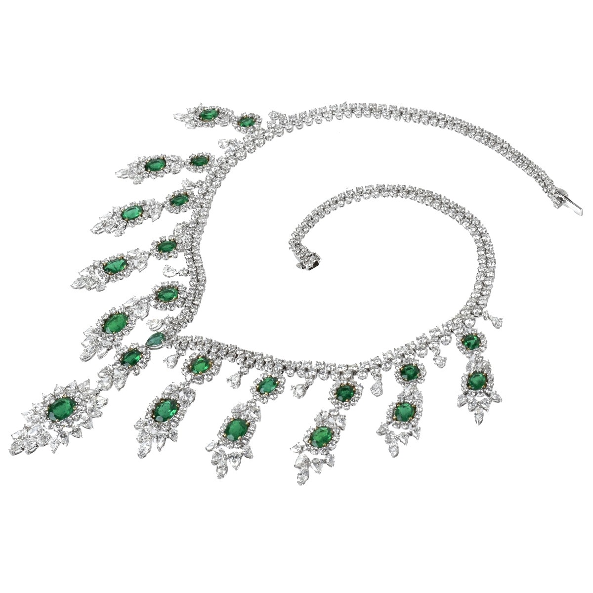 Emerald, Diamond and 18K Necklace