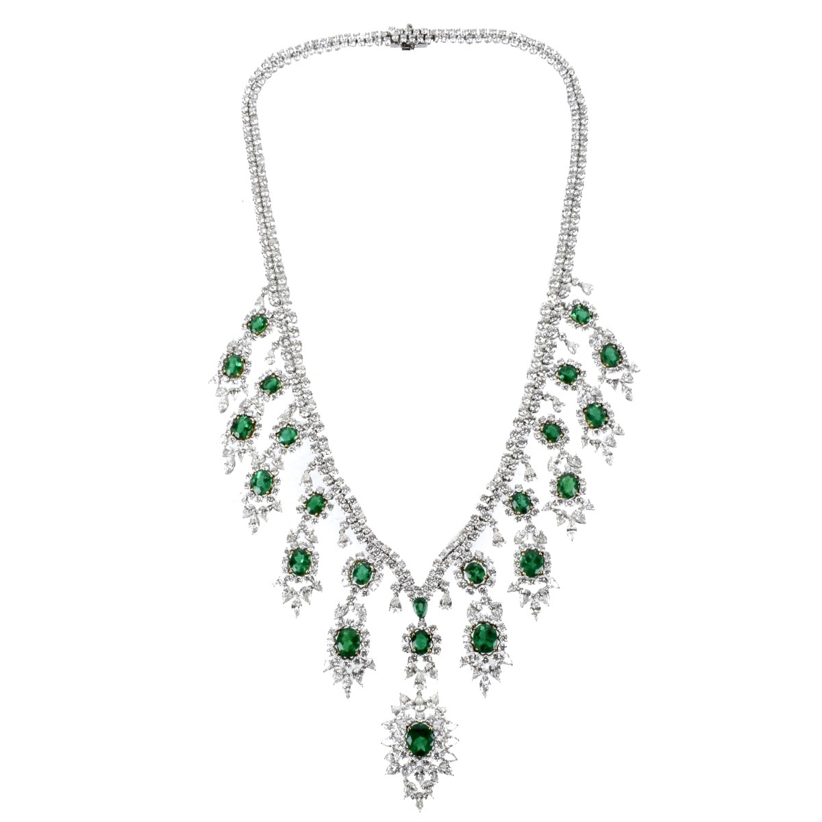 Emerald, Diamond and 18K Necklace