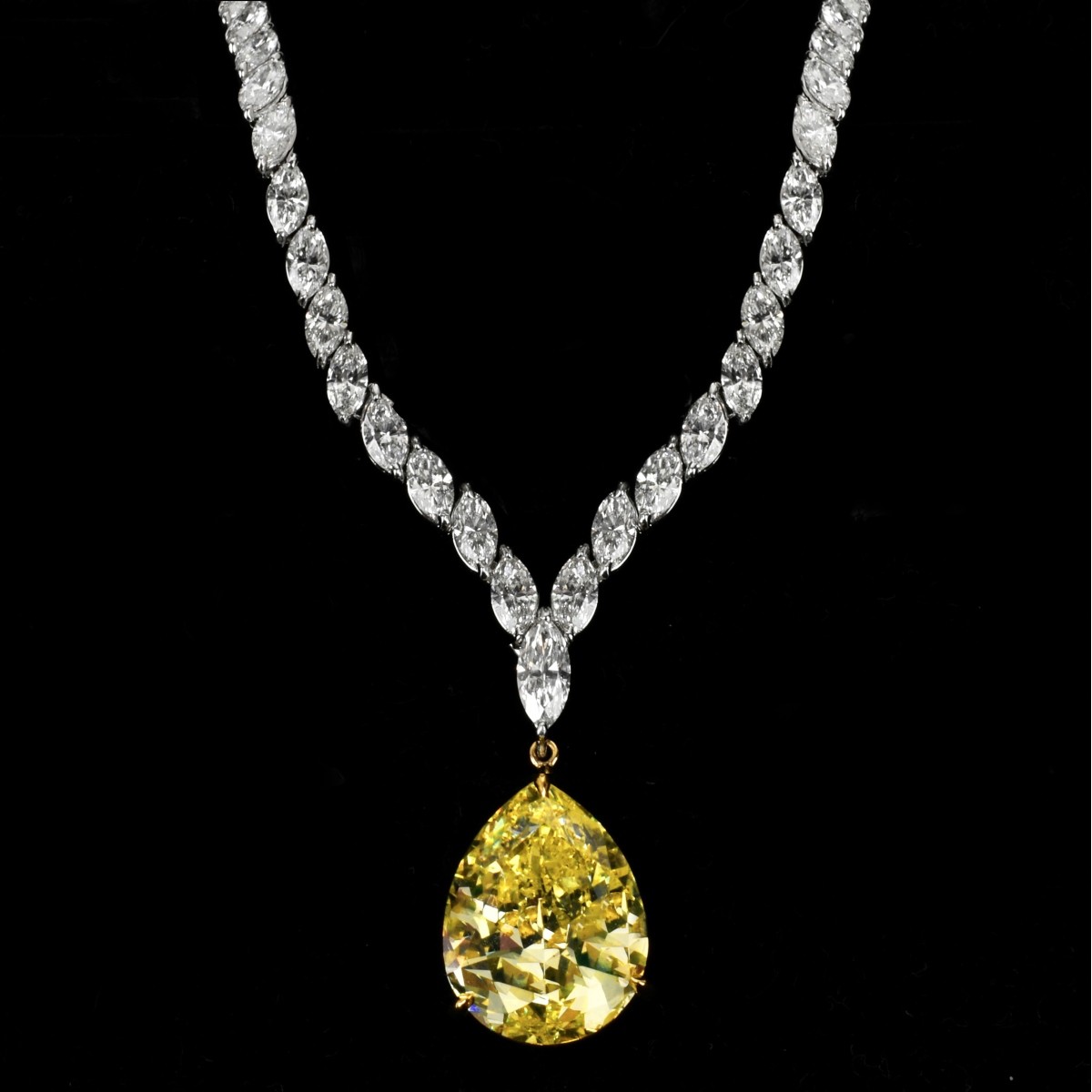 GIA Fancy Intense Yellow Diamond Necklace