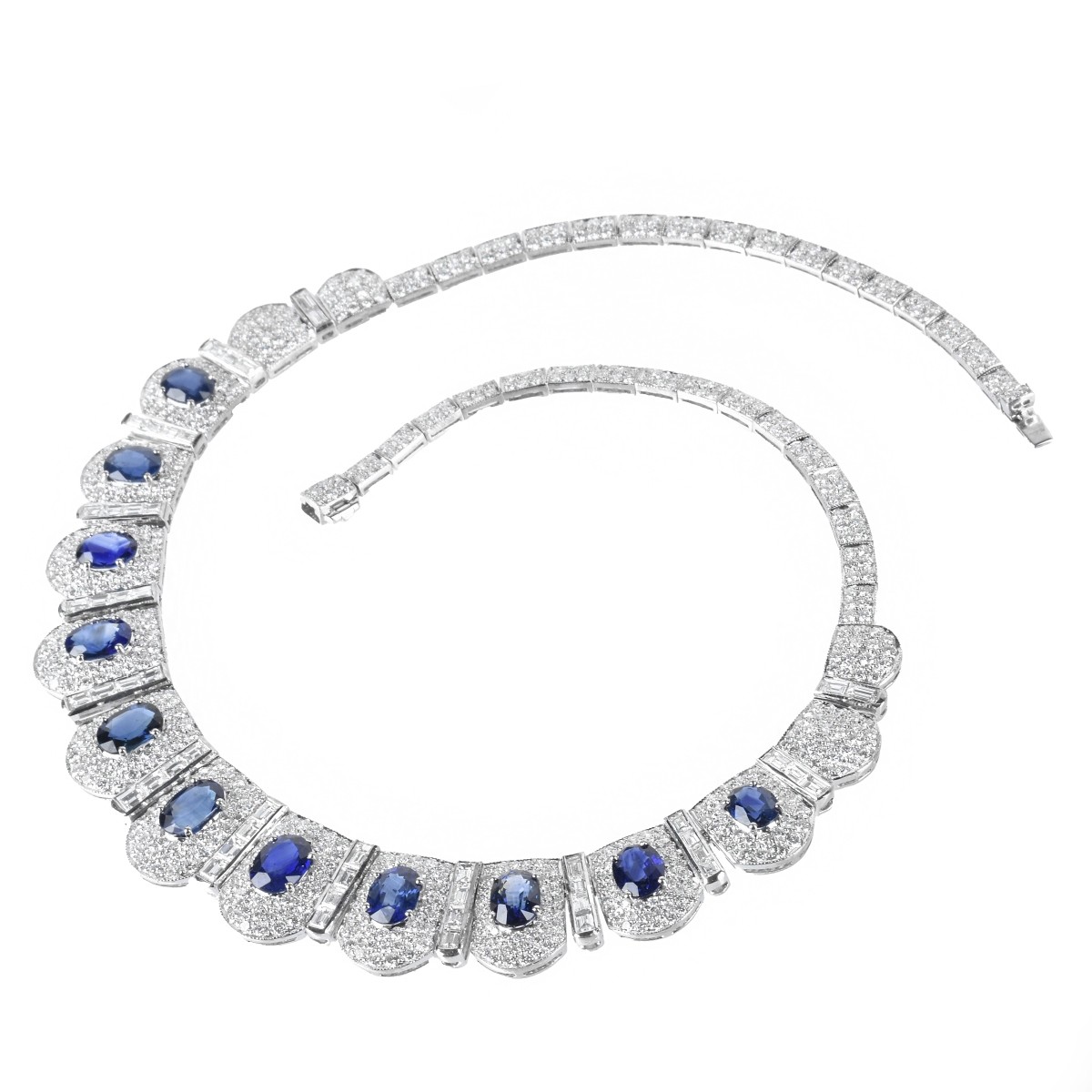 Sapphire, Diamond and 18K Necklace.