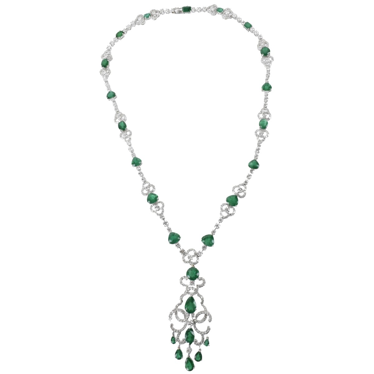 Emerald, Diamond and 18K Necklace