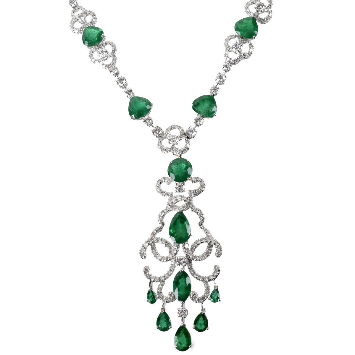 Emerald, Diamond and 18K Necklace