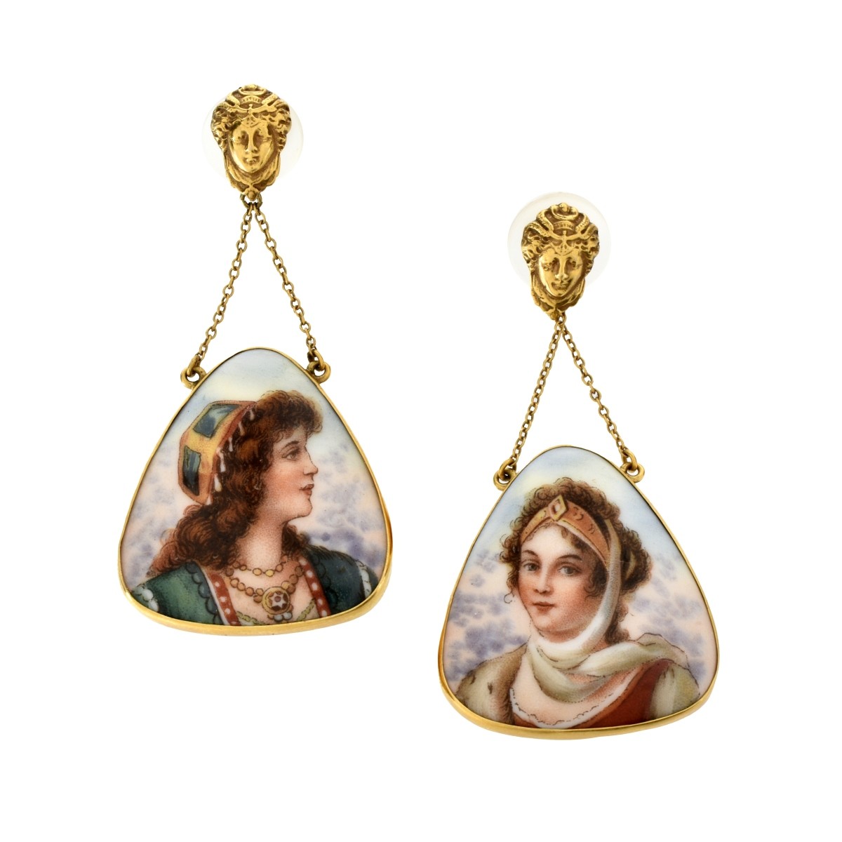 Porcelain and 14K Earrings