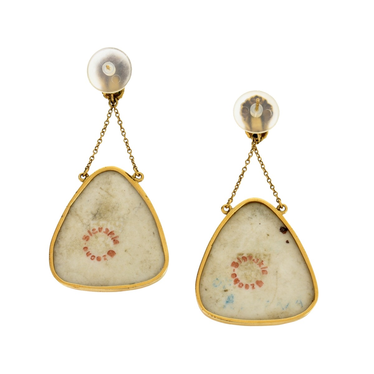 Porcelain and 14K Earrings