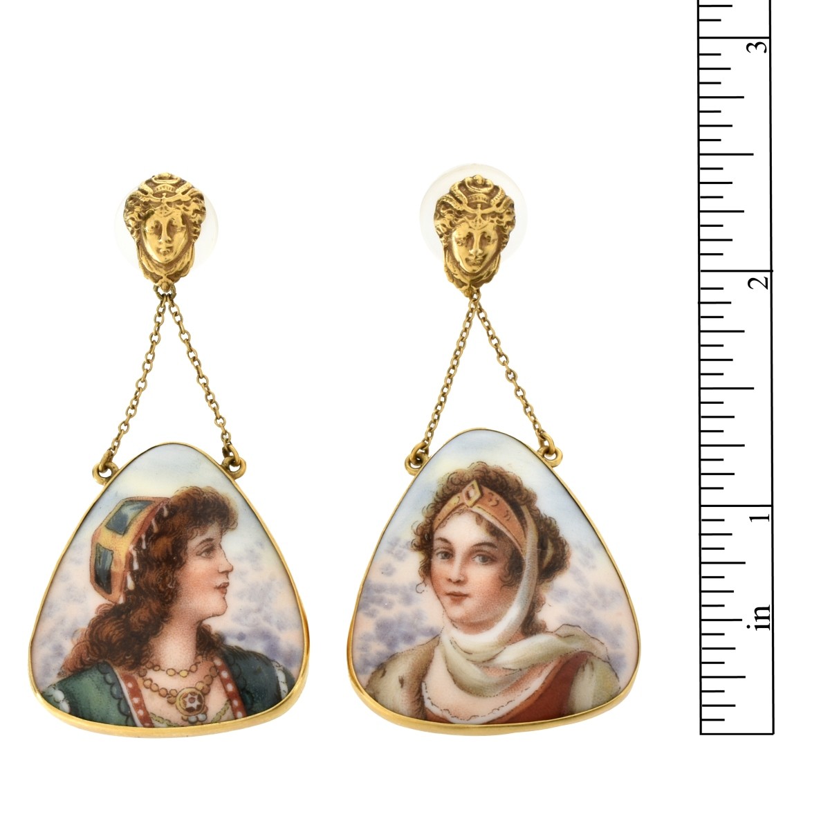 Porcelain and 14K Earrings