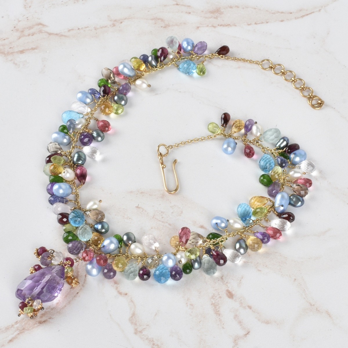 Gemstone and Vermeil Necklace