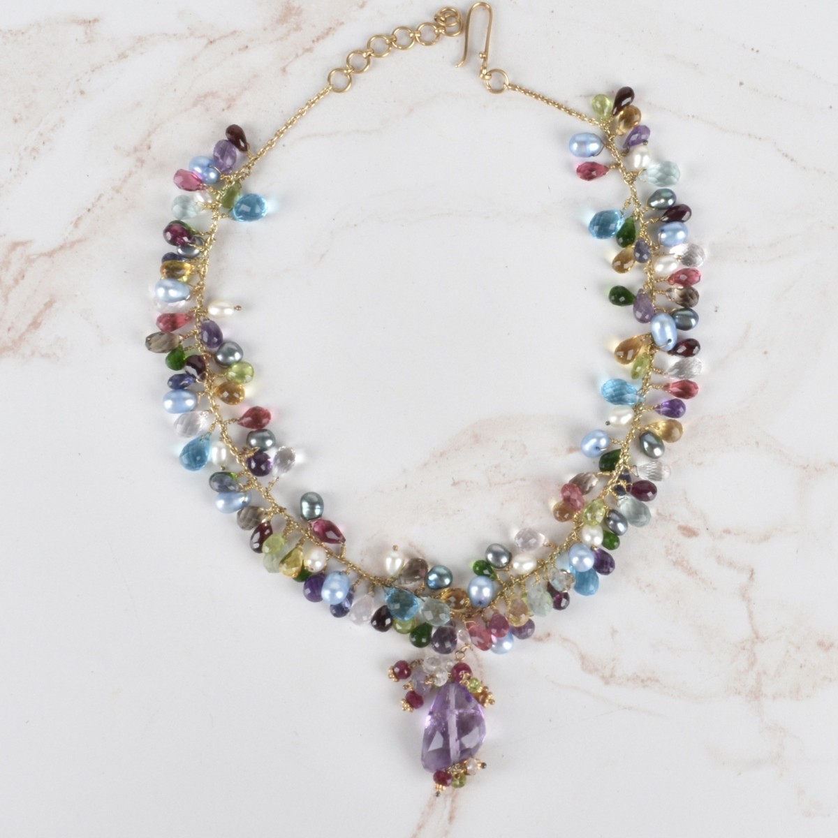 Gemstone and Vermeil Necklace