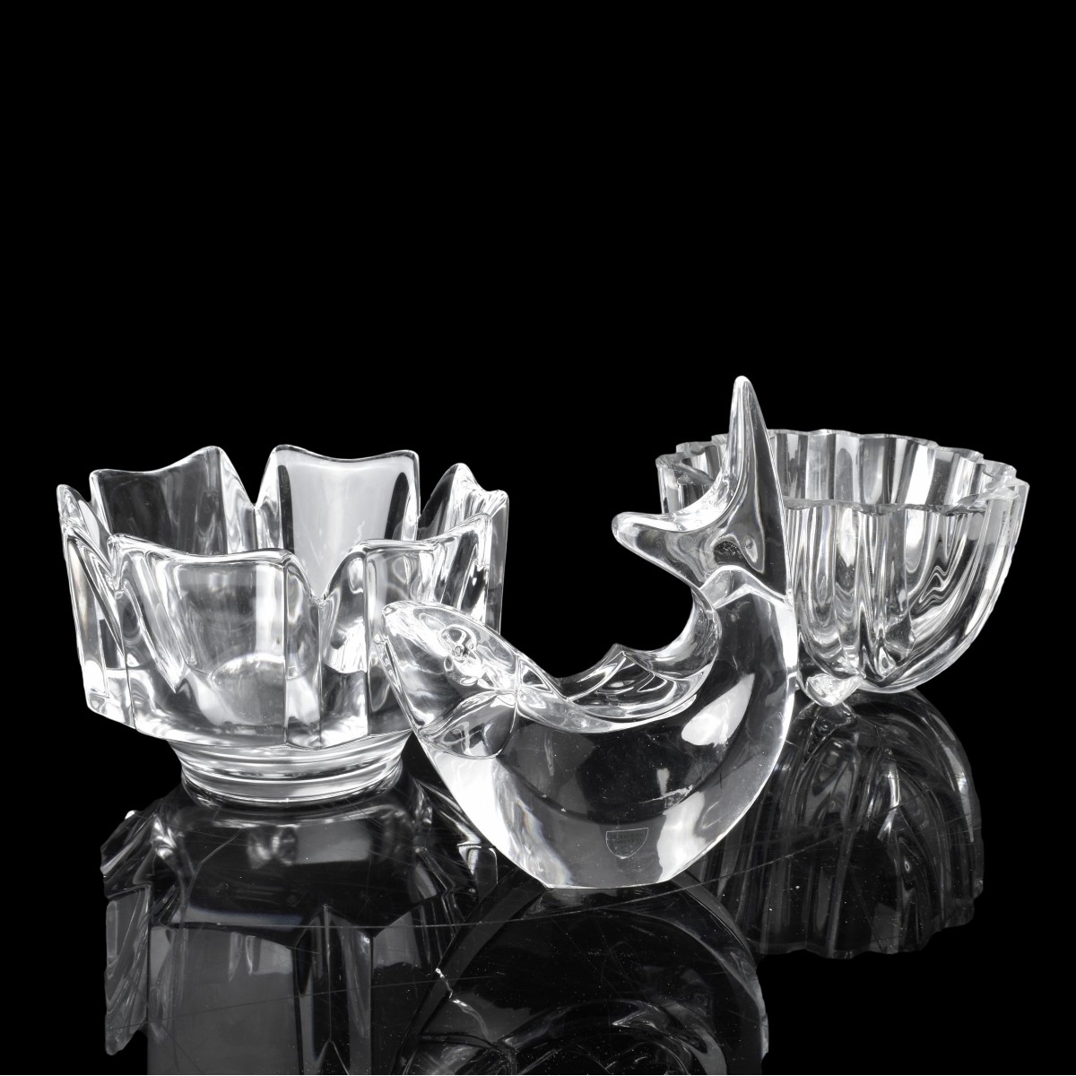 Three Vintage Orrefors Crystal Tableware