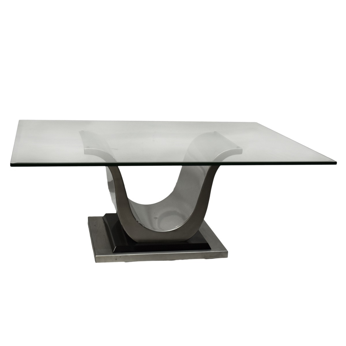 Modern Chrome Glass Top Coffee Table