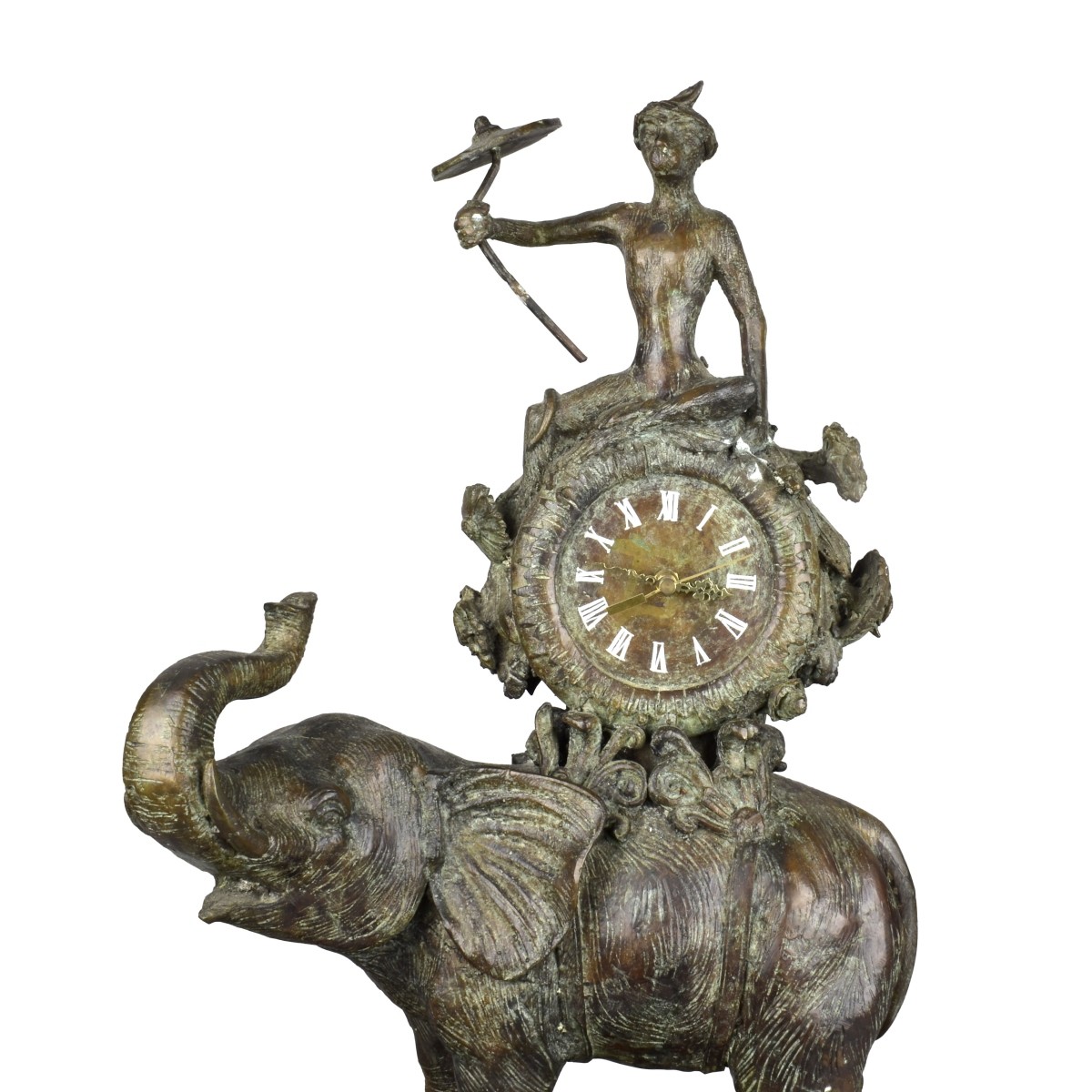 Large Maitland Smith Bronze Clock