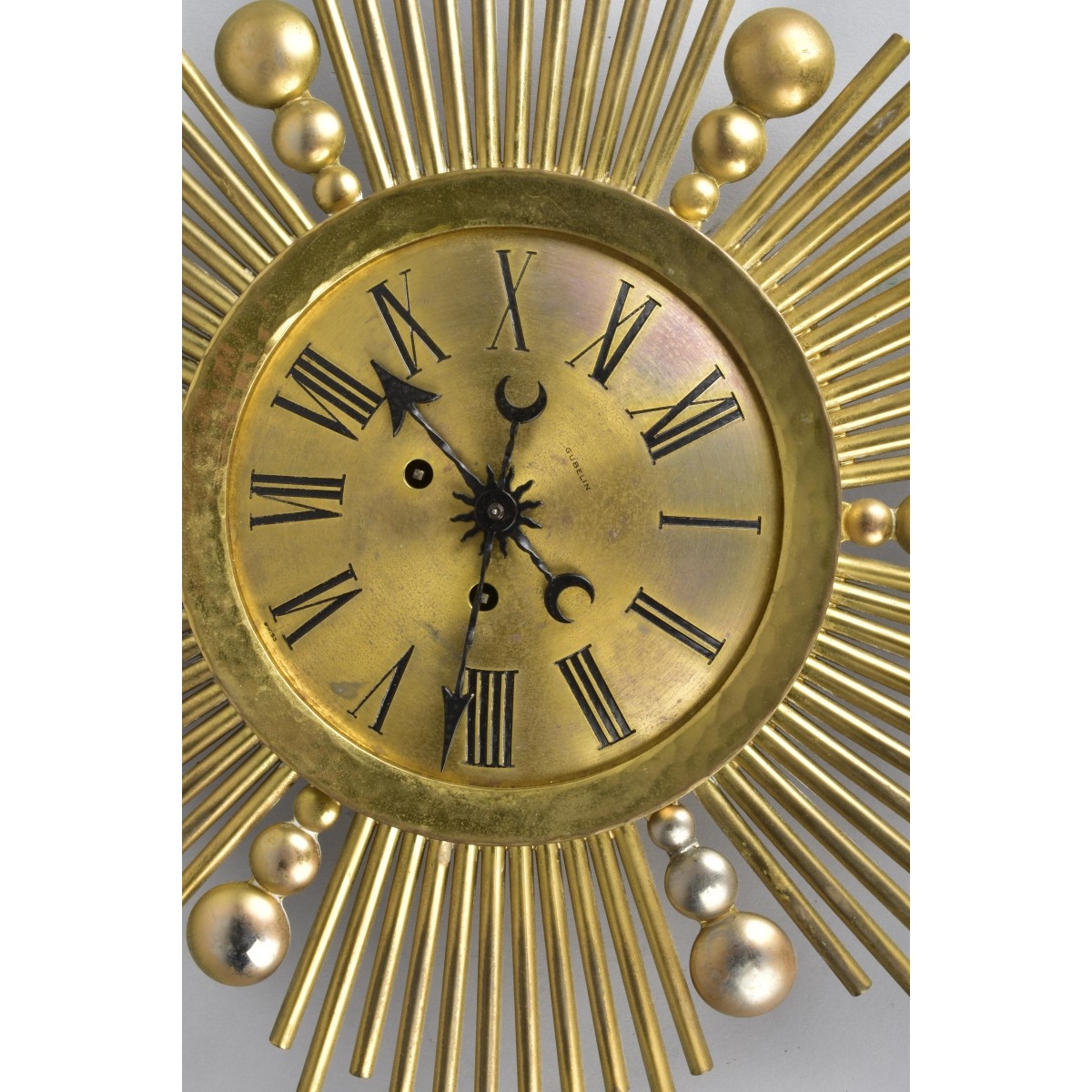 Vintage Gubelin Brass Wall Hanging Clock