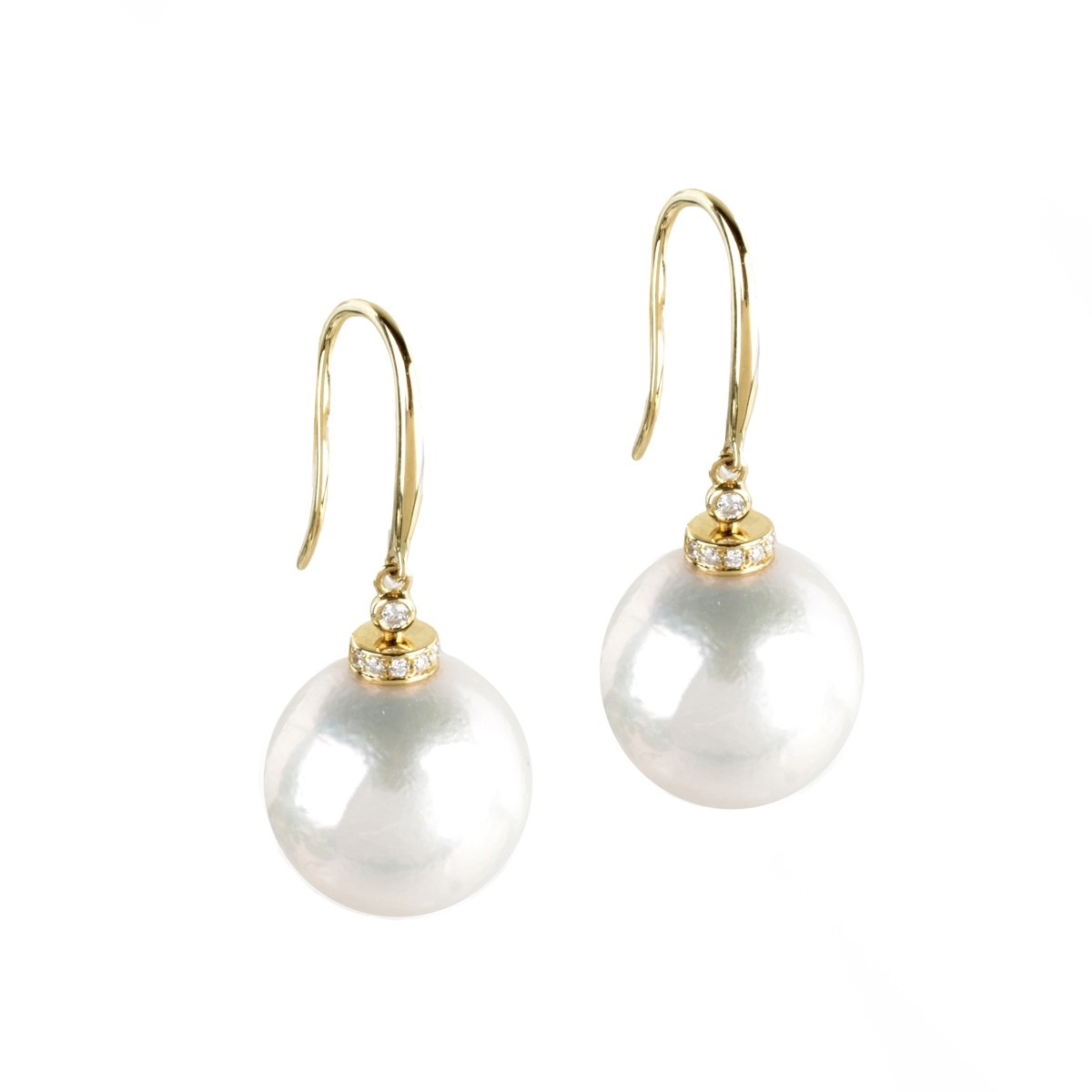 Pearl, Diamond and 18K Earrings