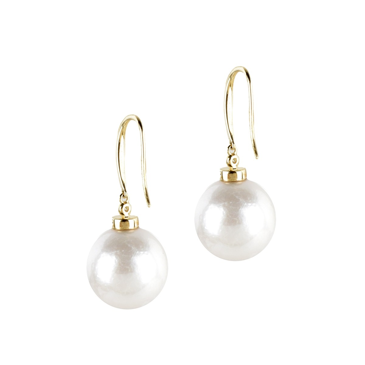 Pearl, Diamond and 18K Earrings