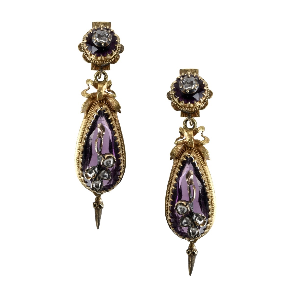 Amethyst, Diamond and 14K Jewelry Suite