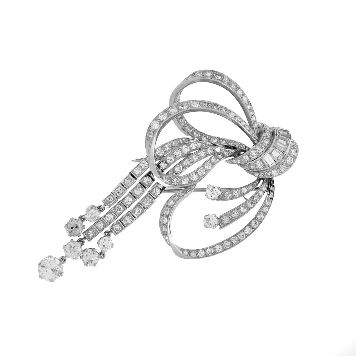 Diamond and Platinum Brooch