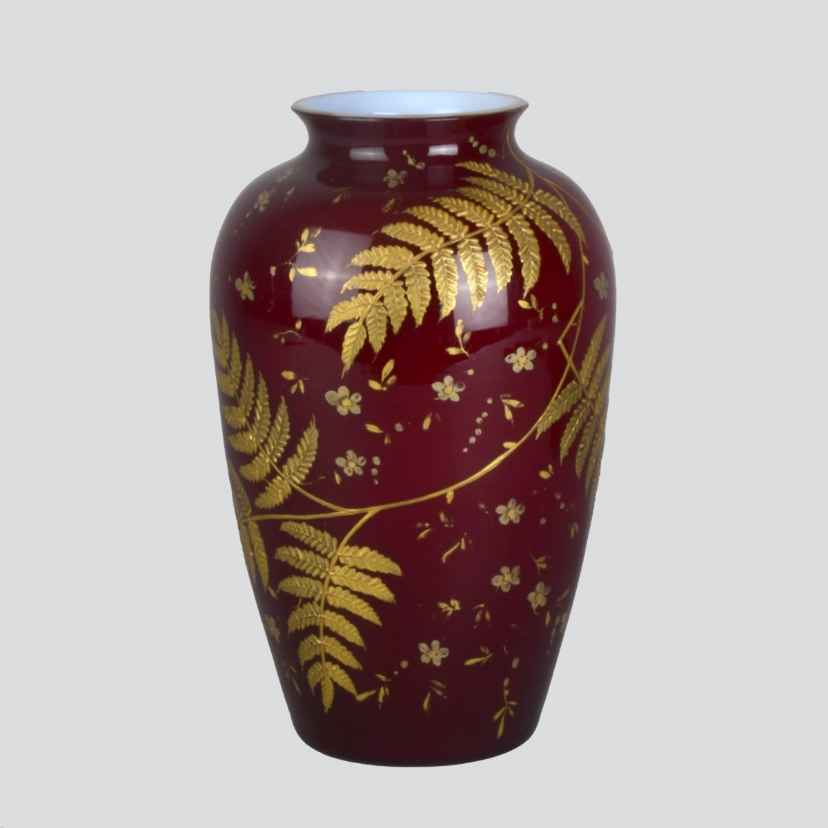 19C French Ruby Red Case Glass Vase