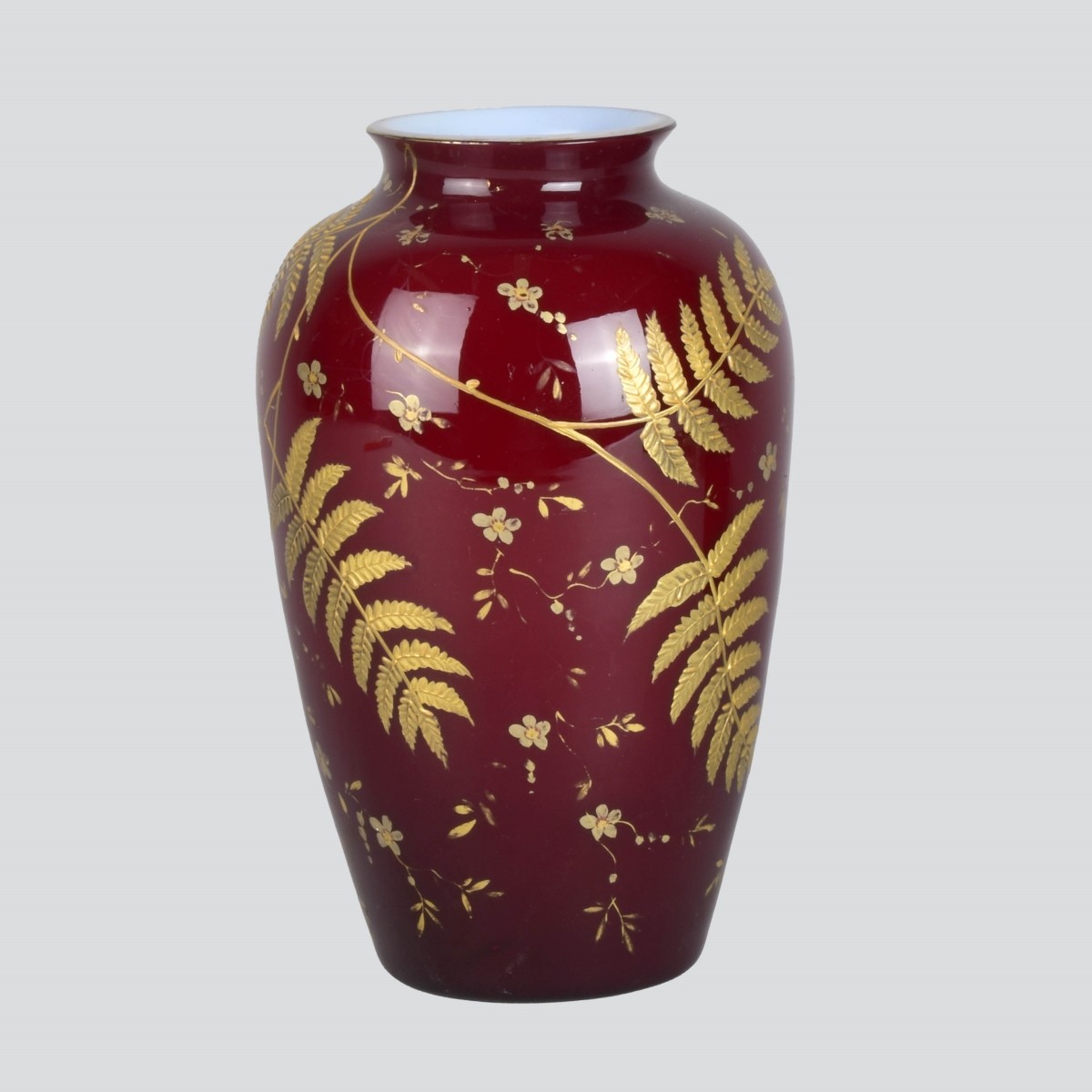 19C French Ruby Red Case Glass Vase