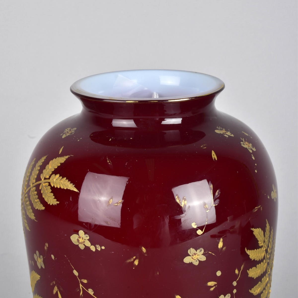 19C French Ruby Red Case Glass Vase