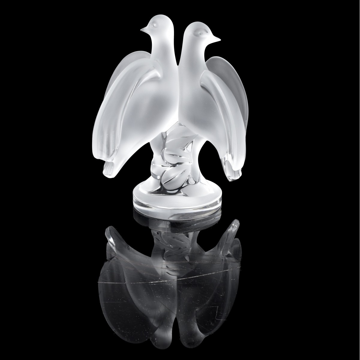 Lalique Crystal Ariane Doves Figurine