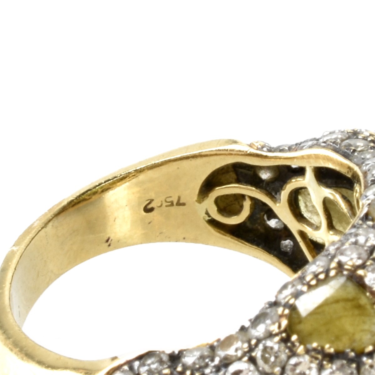 Peridot, Diamond and 18K Ring