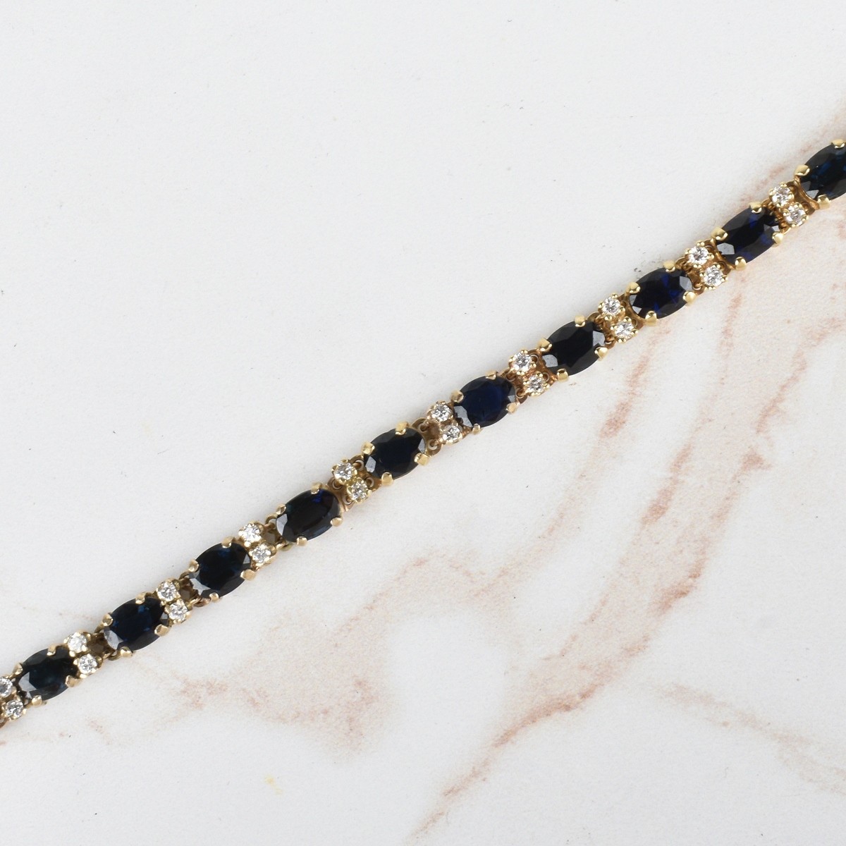 Sapphire, Diamond and 14K Bracelet