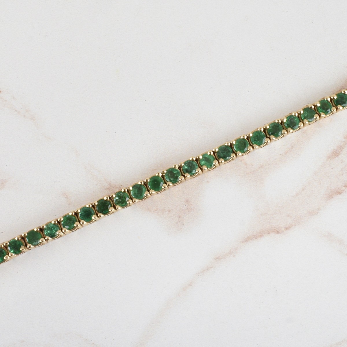 Emerald and 14K Bracelet