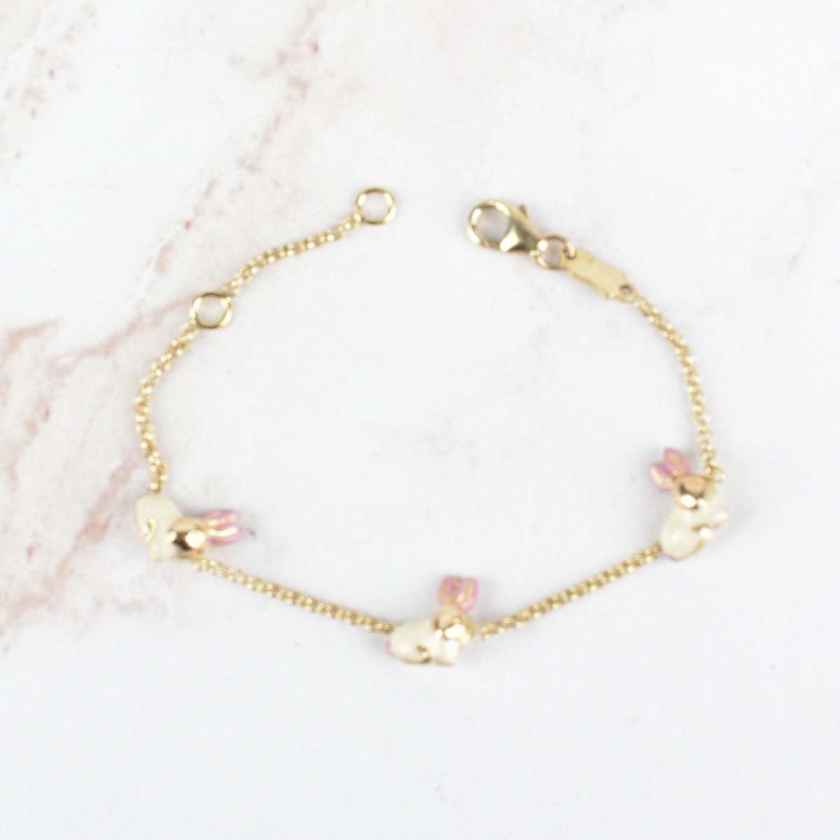 Fu Foo Enamel and 14K Bracelet