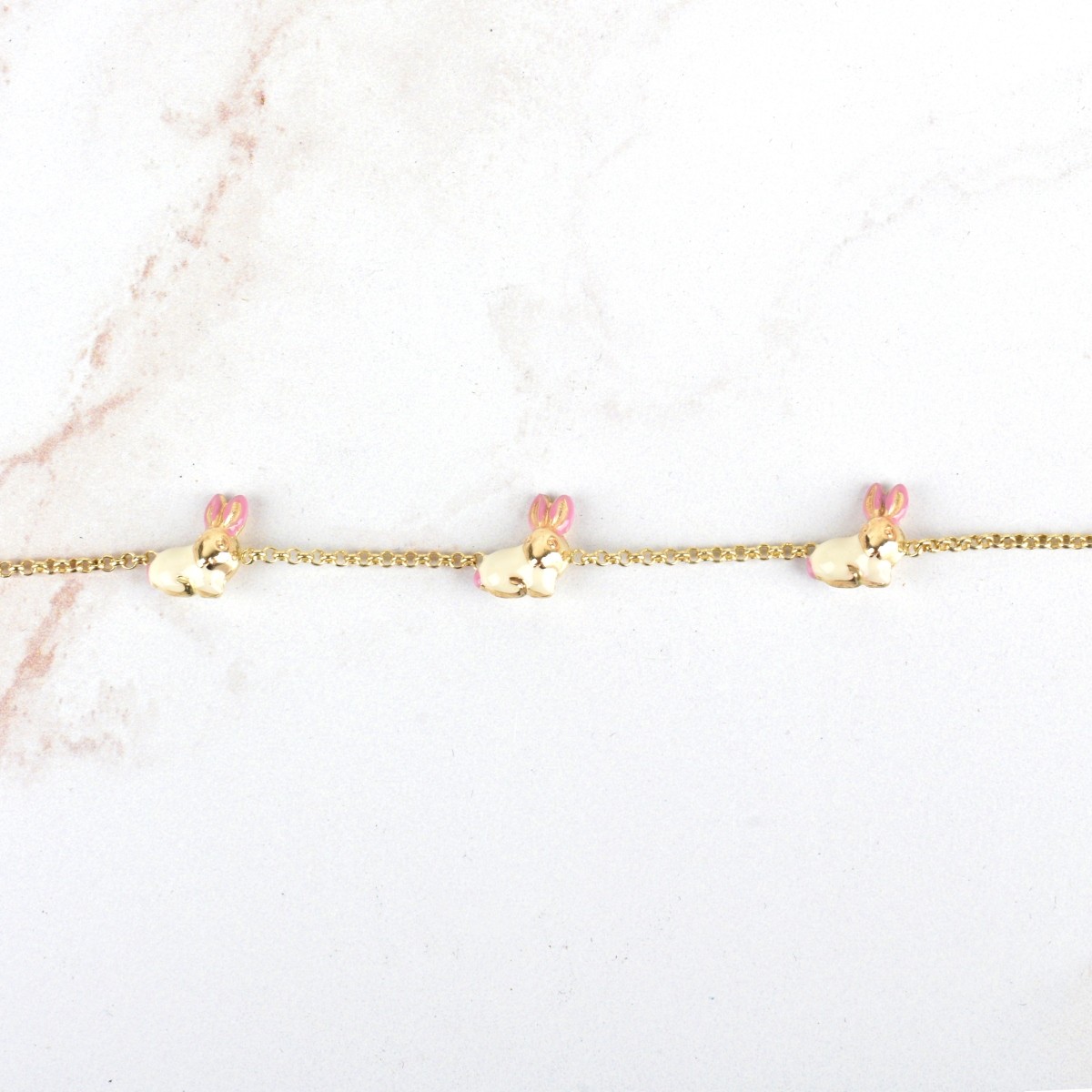 Fu Foo Enamel and 14K Bracelet