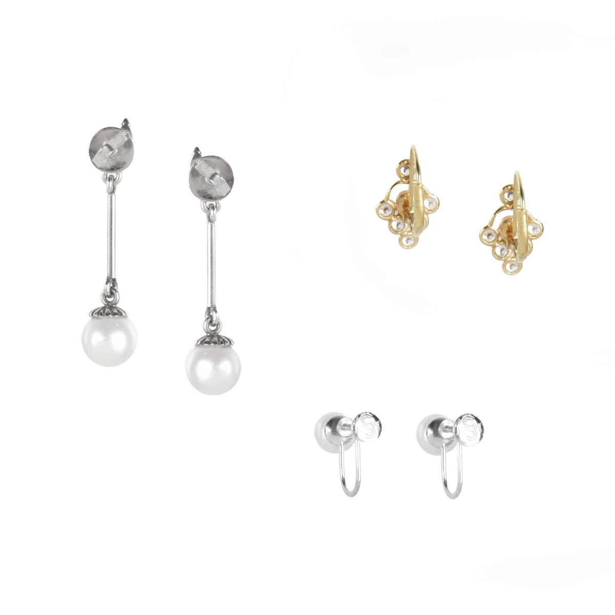 Pearl and 14K Earrings