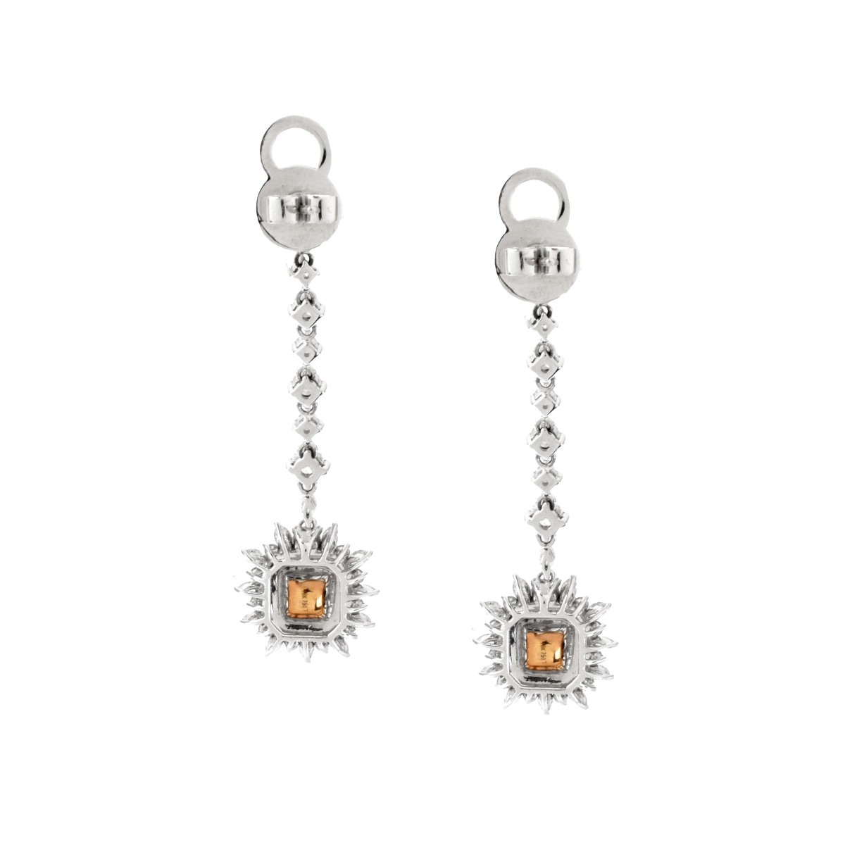 Fancy Diamond and 18K Earrings