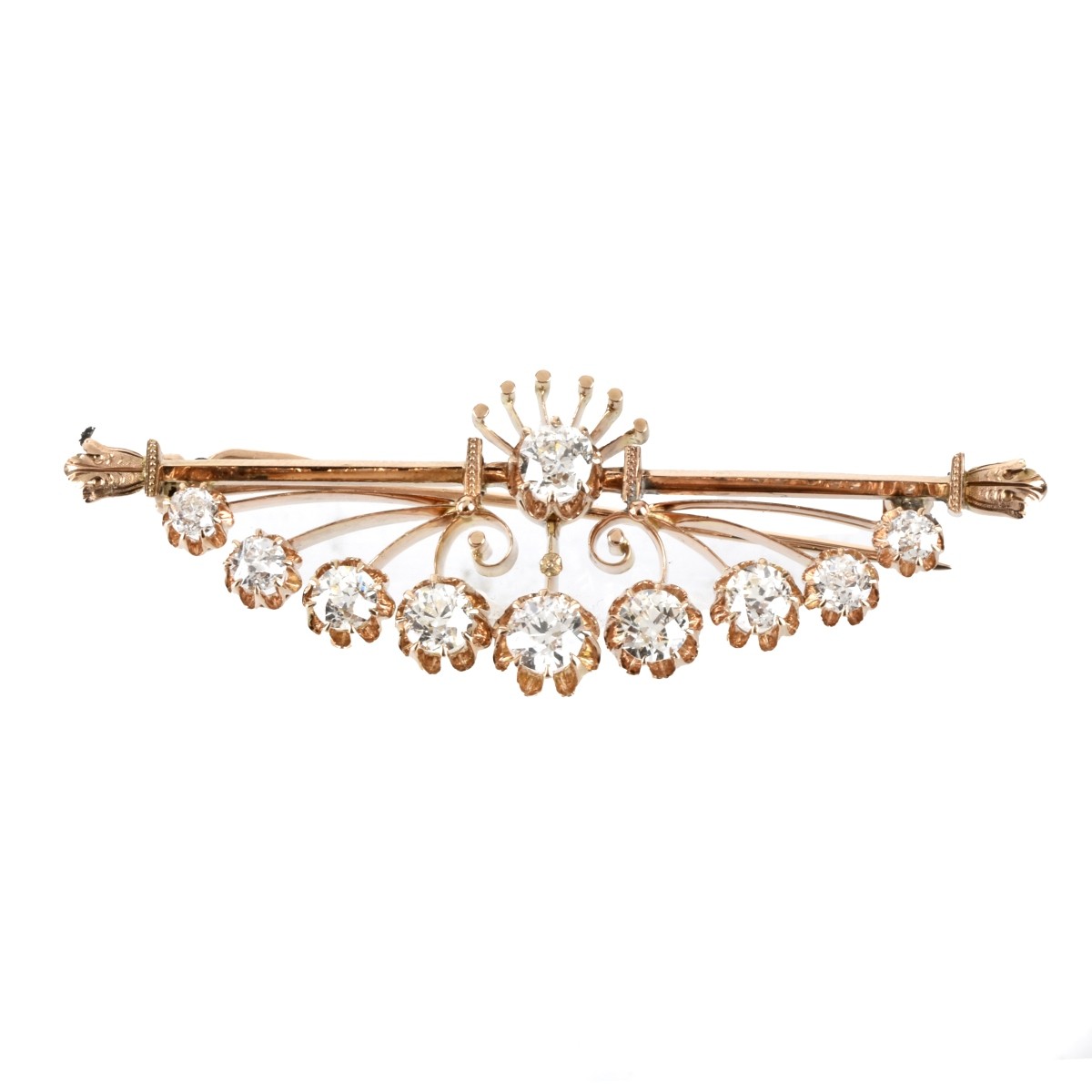 Diamond and 14K Brooch