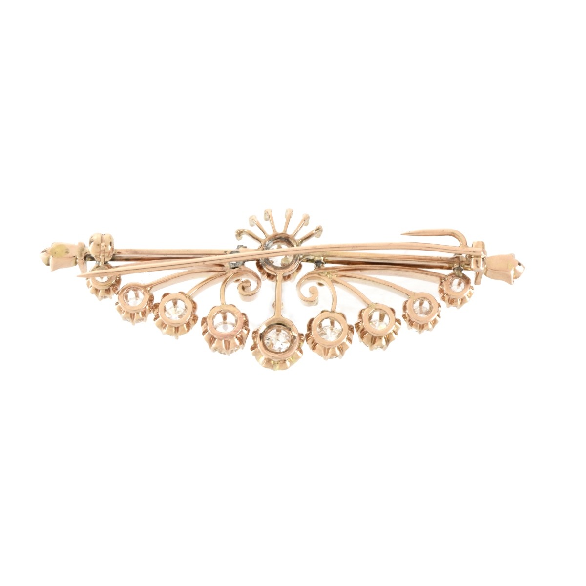 Diamond and 14K Brooch