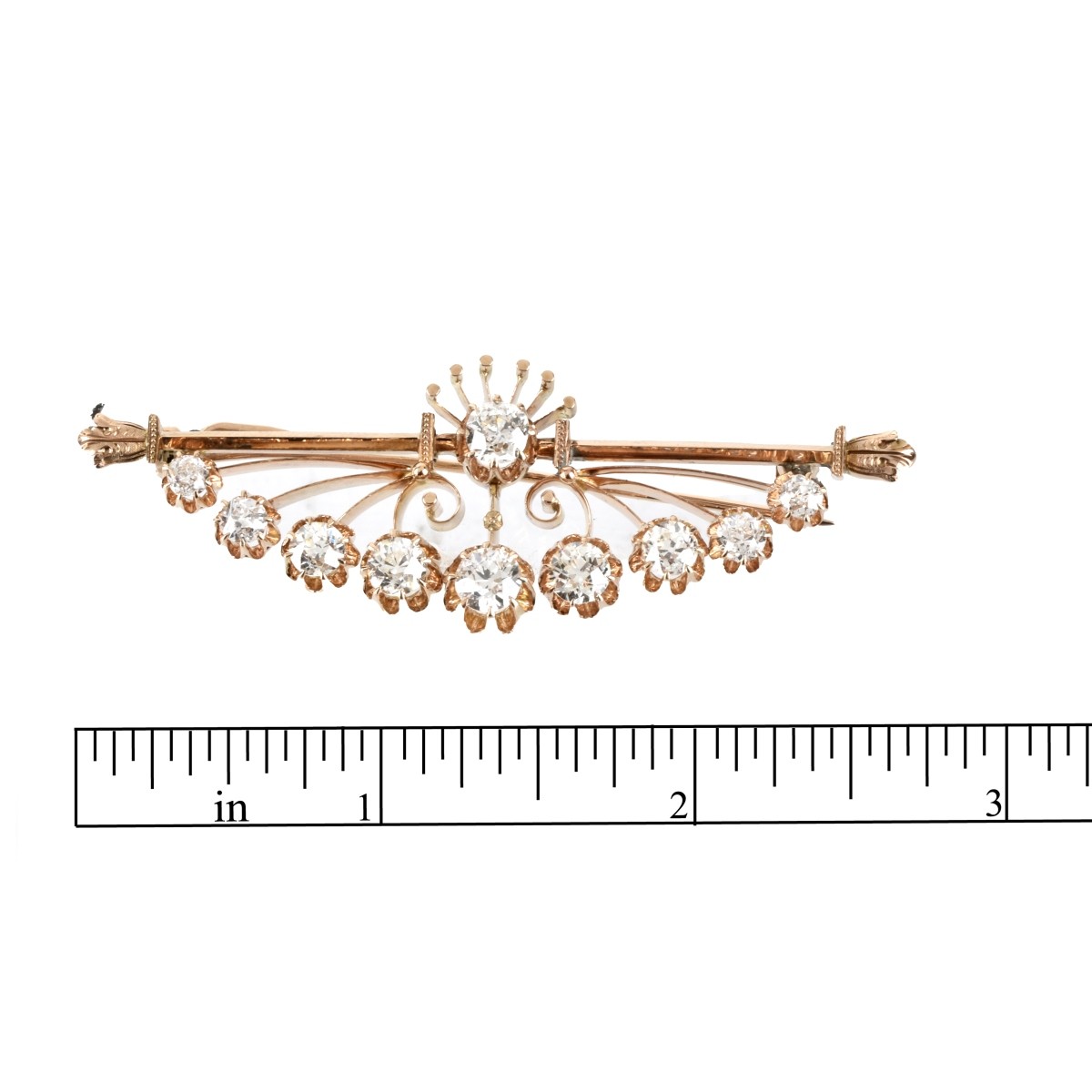 Diamond and 14K Brooch