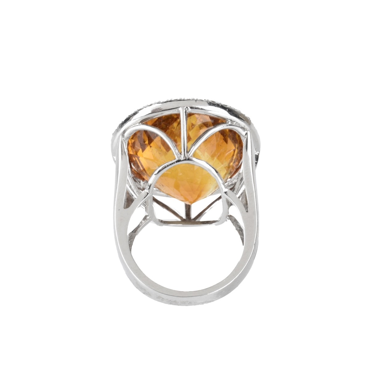 Citrine, Diamond and 18K Ring