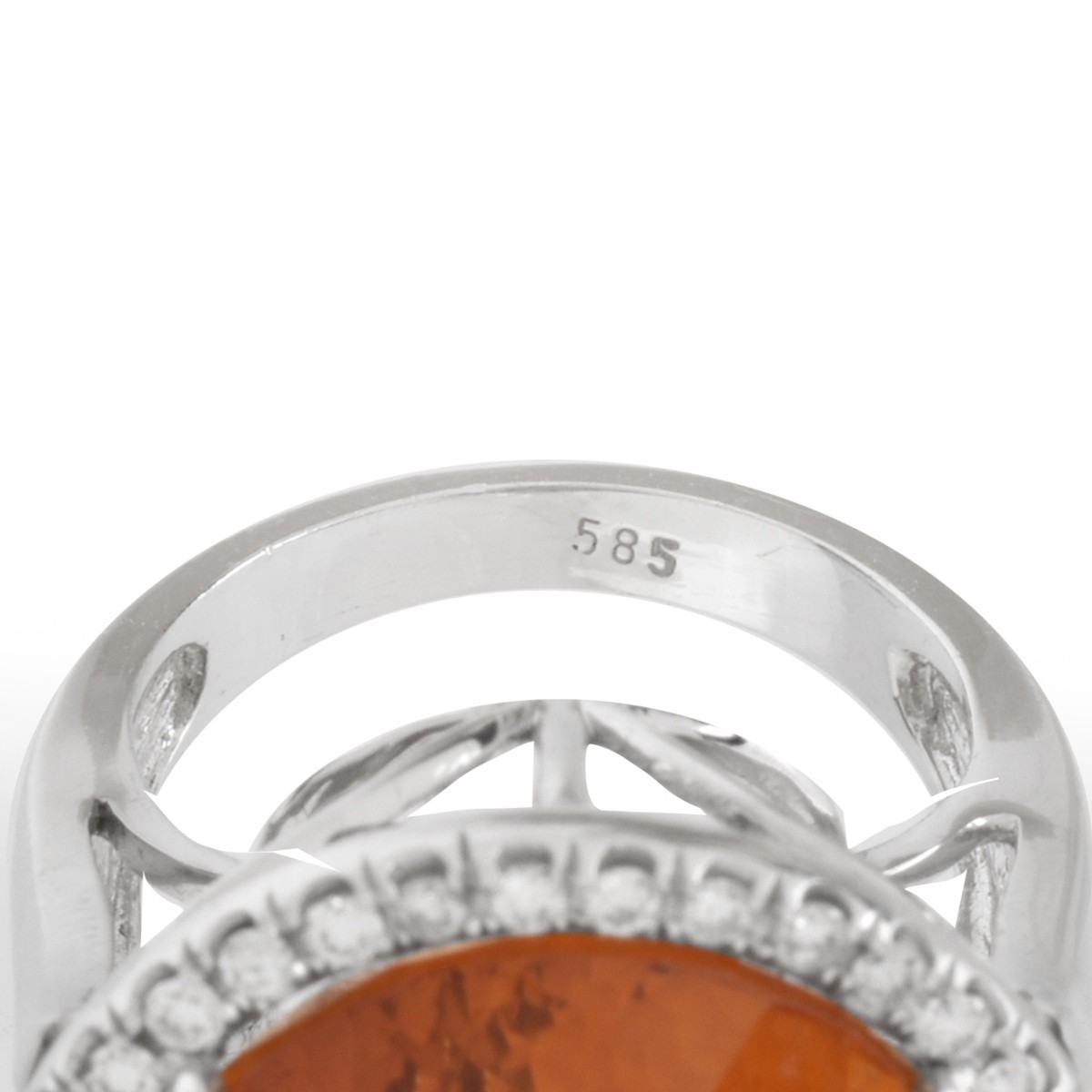 Citrine, Diamond and 18K Ring