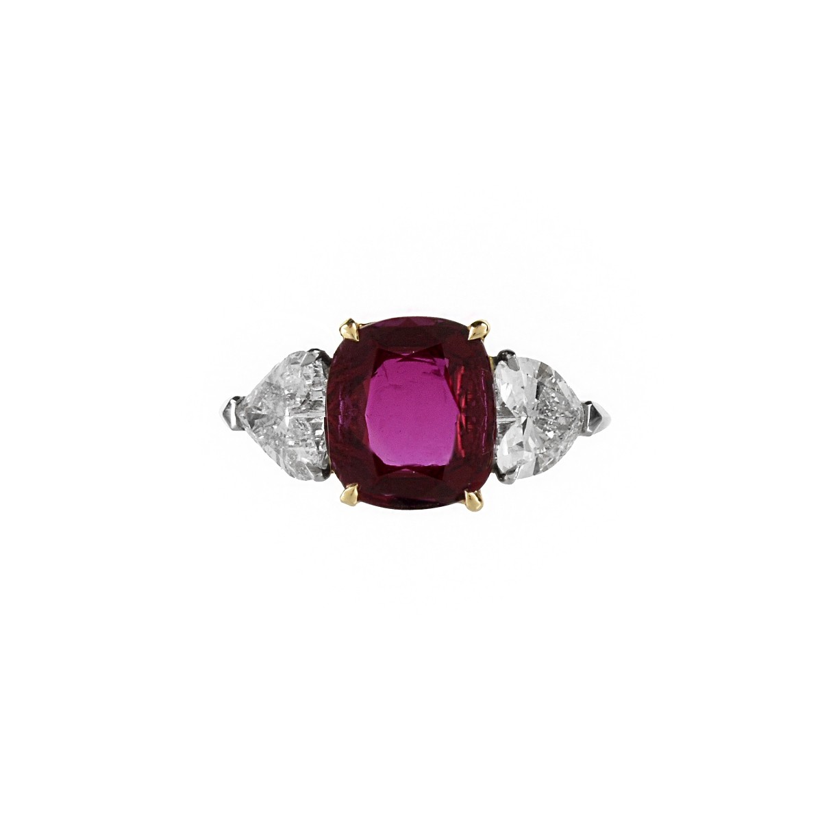 SSEF Ruby, Diamond and Platinum Ring