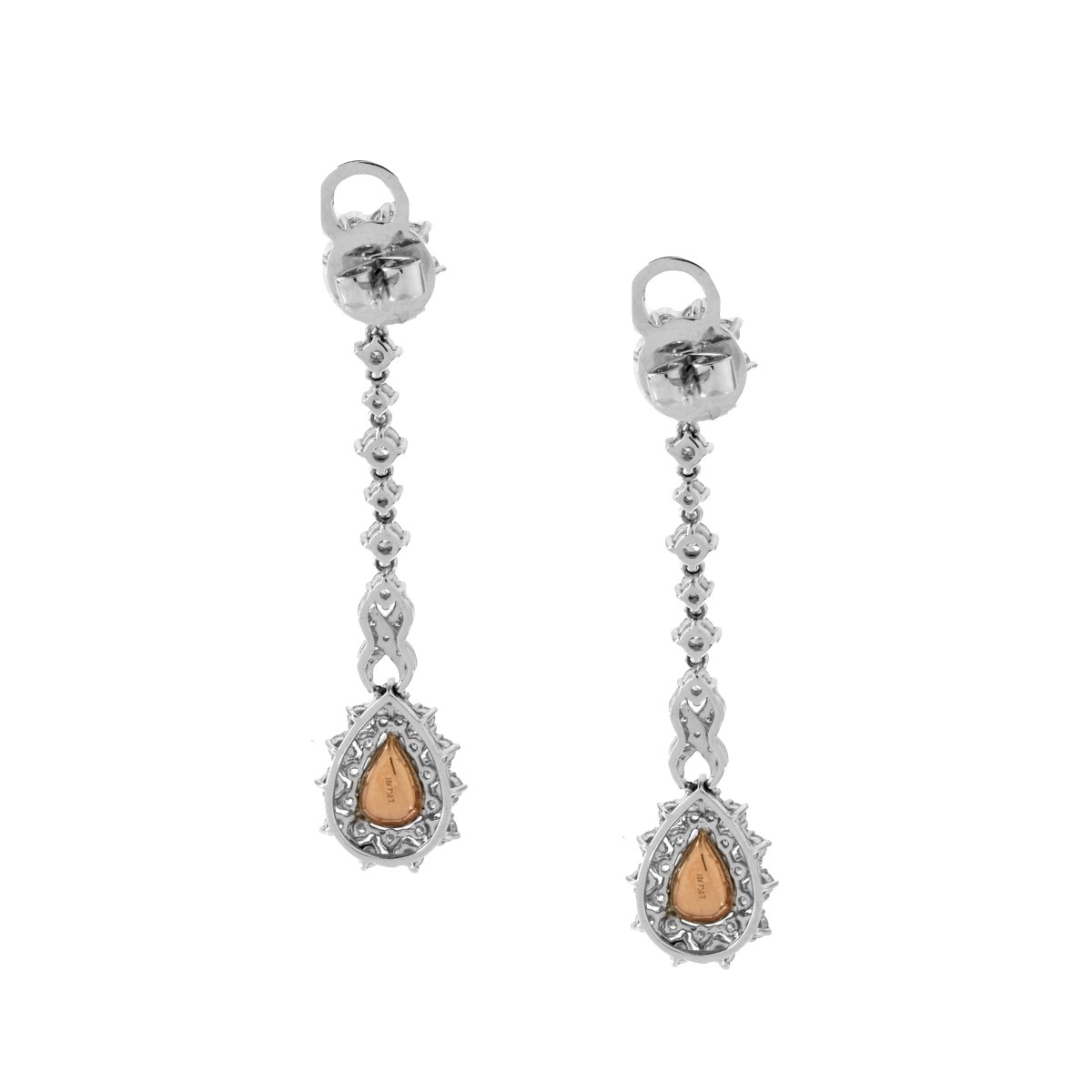 Fancy Diamond and 18K Earrings